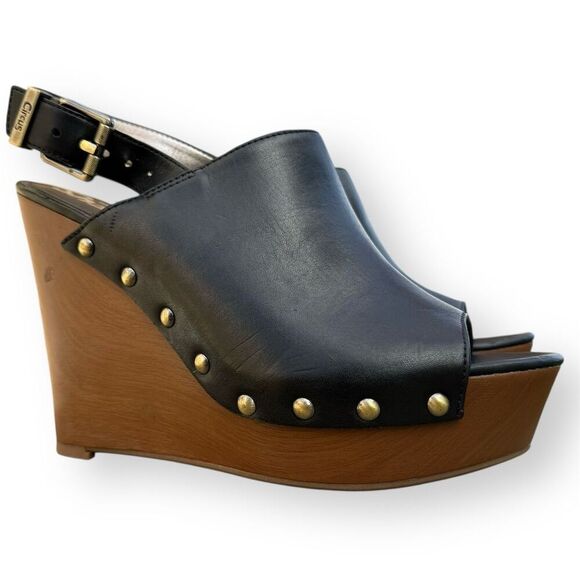 Circus by Sam Edelman Clara Black Platform Wedge Sandals Size 8M - Picture 9 of 10